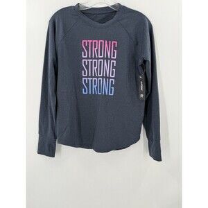 NWT Runway Brand Long Sleeve w Thumb Hole "STRONG" Athleisure  Dri-Fit LARGE